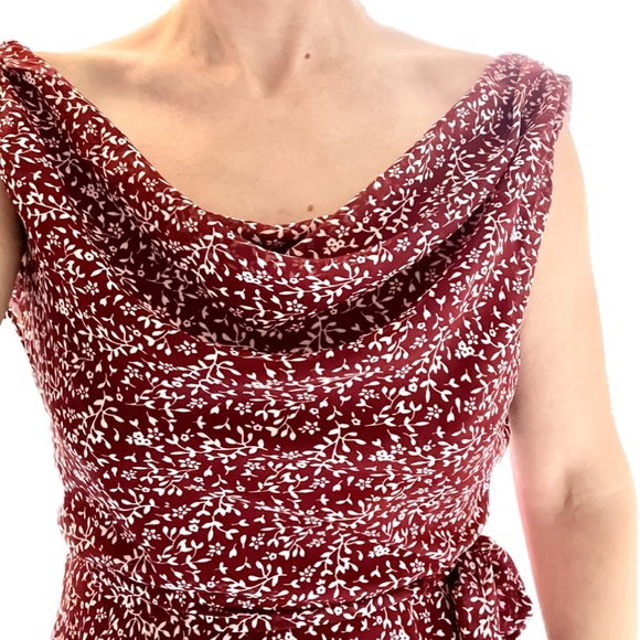 Red and white flowy floral garden party  dress perfect for every season - Picture 2 of 8